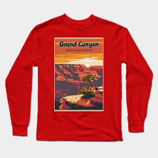 Grand Canyon National Park Vintage Travel Poster Long Sleeve T-Shirt